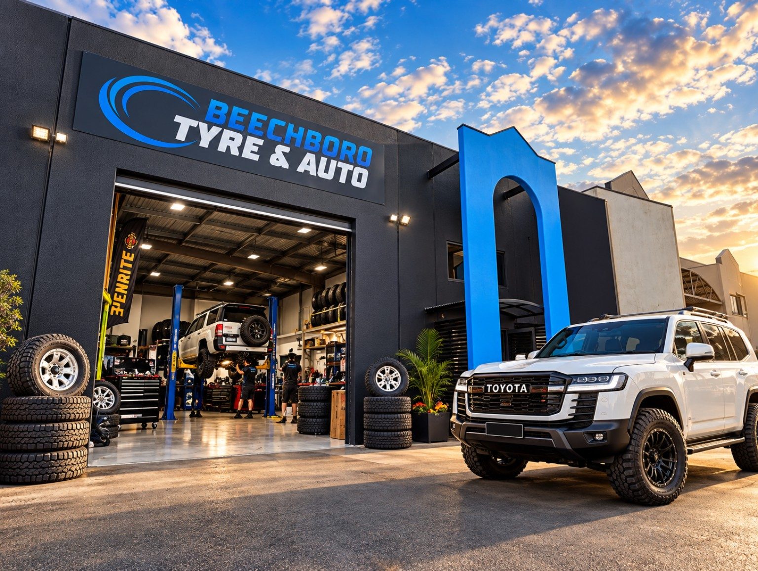 The new Beechboro Tyre & Auto workshop at 56 Beringarra Ave, Malaga